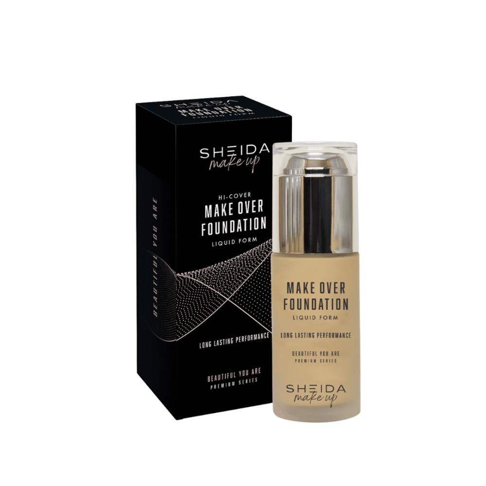 Make Over Foundation Liquid Form "Sheida Make Over" skysta makiažo pudra SPF 15+ Violetaeshop