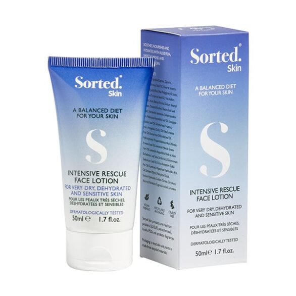 Sortedskin INTENSIVE RESCUE FACE LOTION Efektyvus greitai veikiantis veido losjonas, Violetaeshop