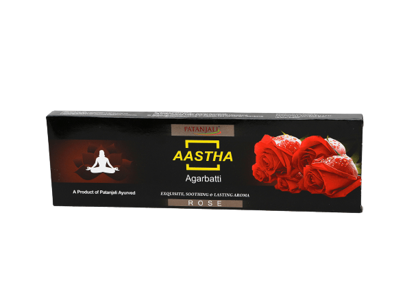 PATANJALI AASTHA AGARBATTI ROSE Rožių aromato smilkalai, Violetaeshop